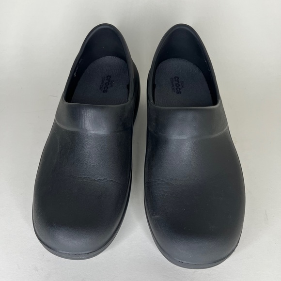 Crocs Shoes Clogs Slip Ons Women Size 8 Slip Resistan Black Rubber - Picture 2 of 13